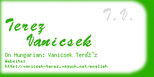 terez vanicsek business card